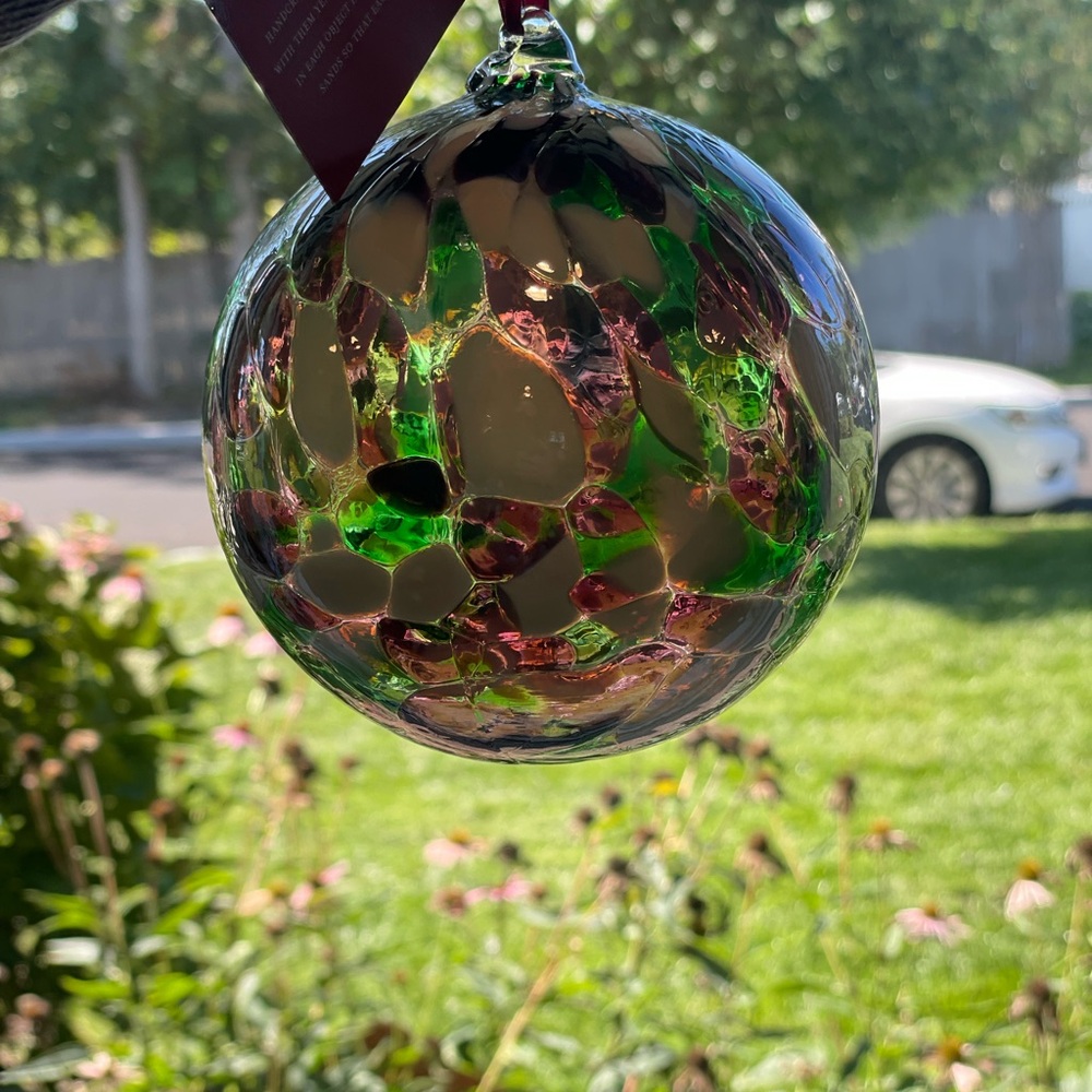 Handcrafted Glass Ornament with Multicolor Design - Picture 7 of 7